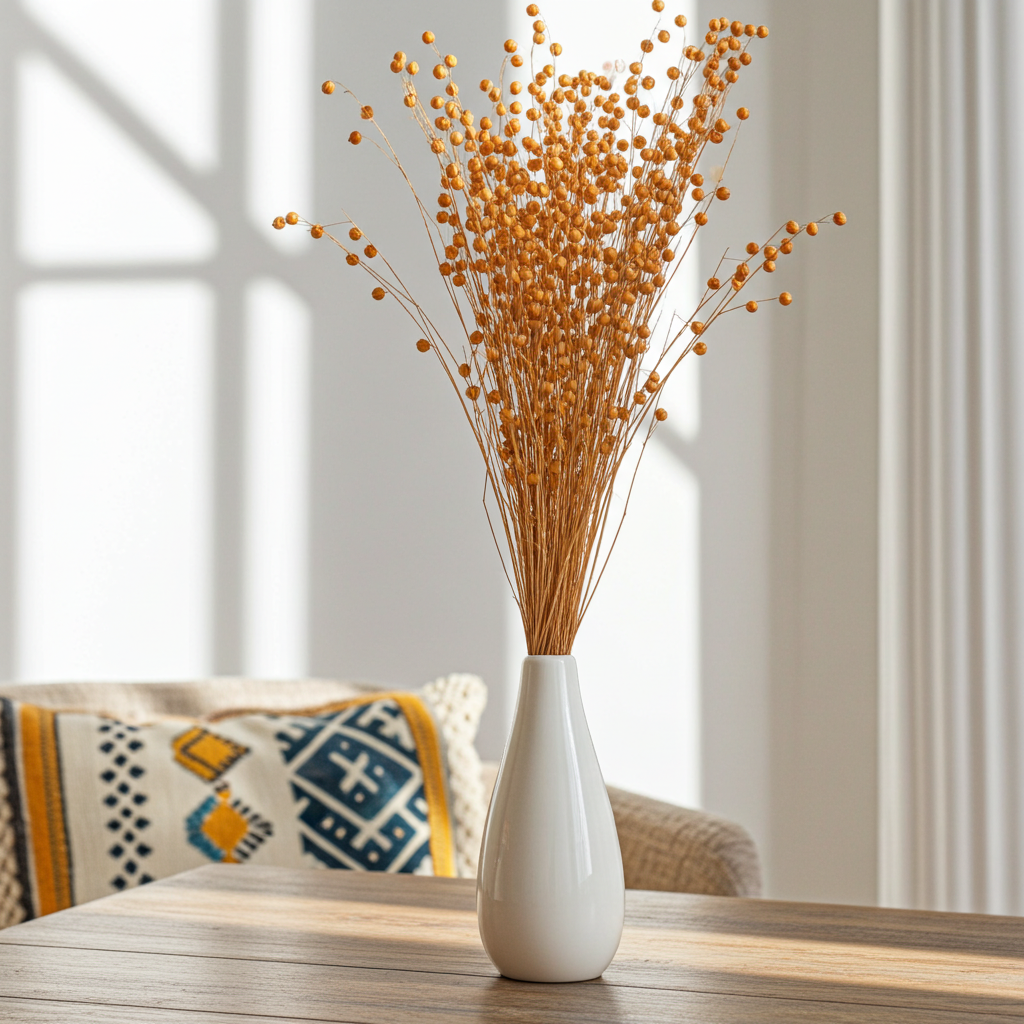 Sušený len meruňkový – jemná pastelová dekorace